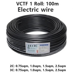 VCTF Electric Wire, Cable 100m(0.75/1.0/1.5/2.5/4.0sqm)